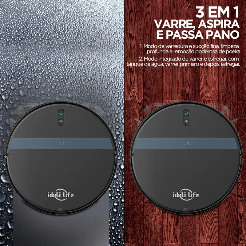 3 em 1 — Varre, Aspira e Passa Pano